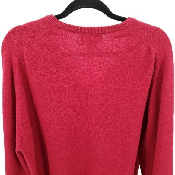 Men's 100% Lambswool Land's End V-Neck Sweater Large Tall Red Made in Scotland - Picture 5 of 14